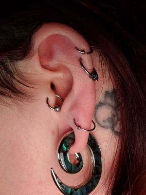 Steel and Abalone Shell Spiral Customer Photo
